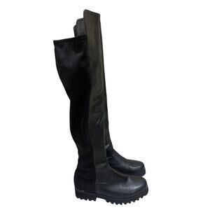 Donald J Pliner Tall Over The Knee Roz Boots 6.5M Black Leather Pull On Chic